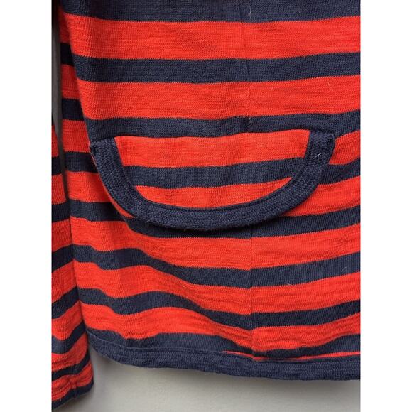 CAbi Jacket Womens Large Red Blue Stripe Two Button Gold Nautical Cruise Blazer - Picture 7 of 7